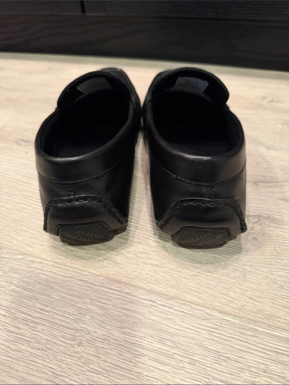 Franco Fortini Black Leather Penny Loafers